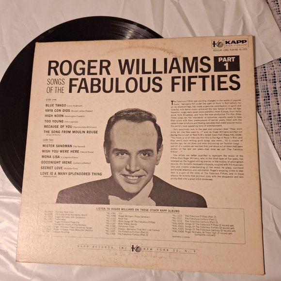 roger williams songs of the fabulous fifties lp record - Picture 4 of 4